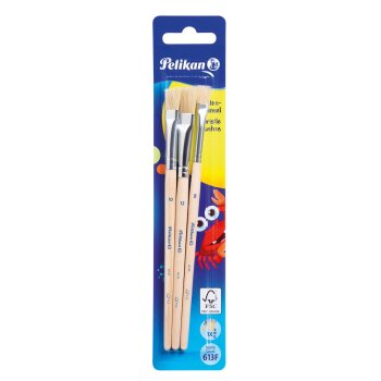 Pelikan Borstenpinsel-Set 613 F, 3-teilig, sortiert