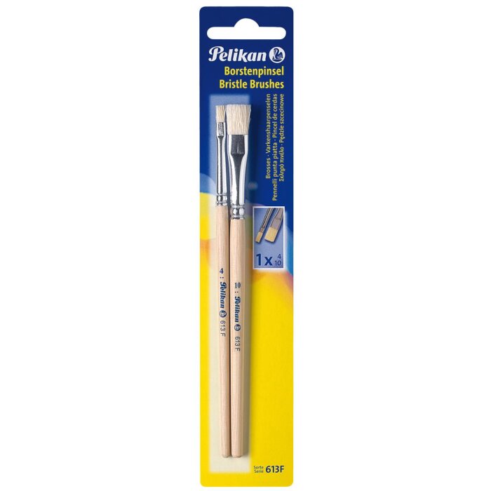 Pelikan štetec štetinový 613 F - 2 ks súprava - č. 4 a 10