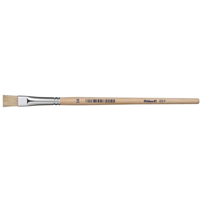 Pelikan Borstenpinsel 613 F, Gr. 16, unlackierter Holzstiel