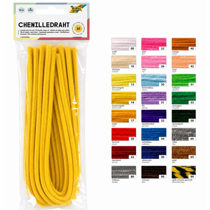 folia Chenilledraht (Pfeifenputzer), bananengelb