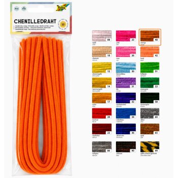 folia Chenilledraht (Pfeifenputzer), orange
