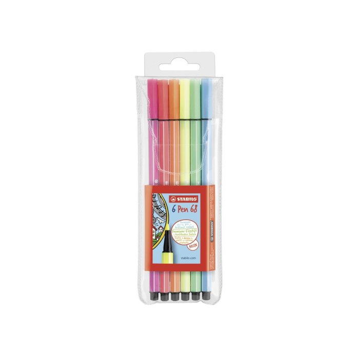 STABILO Pen 68 premium - fixky - 6 neónových farieb
