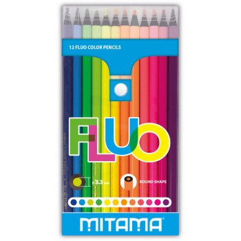 MITAMA farbičky FLUO, 12 ks - fluorescenčné