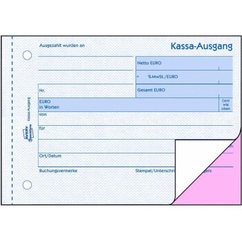 AVERY Zweckform 1710 Kassa-Ausgang DIN A6 quer 2x40 Blatt