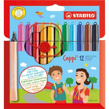 STABILO Cappi - fixky s navliekacím krúžkom...