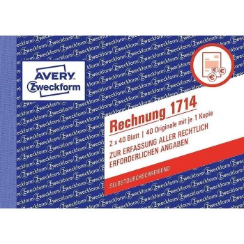 AVERY Zweckform Formularbuch "Rechnung", 2 x 40...
