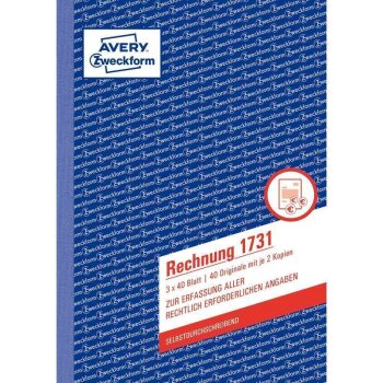 AVERY Zweckform Formularbuch "Rechnung", 3 x 40...