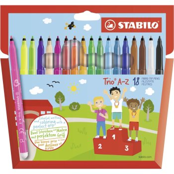 STABILO Trio A-Z - fixky - 12 rôznych farieb