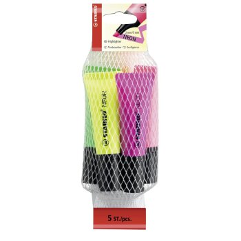 Textmarker - STABILO NEON - 5er Pack - gelb, grün,...