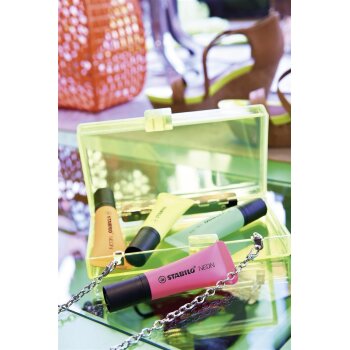 Textmarker - STABILO NEON - 5er Pack - gelb, grün, orange, pink, magenta