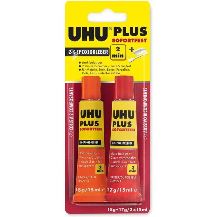 UHU 2-Komponenten-Klebstoff PLUS SOFORTFEST, 35 g in Tube