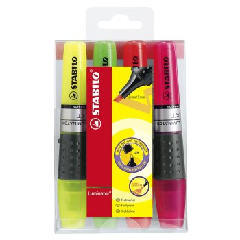 Textmarker - STABILO LUMINATOR - 4er Pack - gelb,...