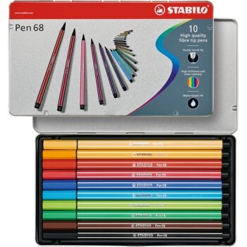 STABILO Pen 68 premium - fixky - Metal Box - 10...