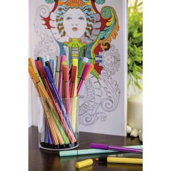 Premium-Filzstift - STABILO Pen 68 - 10er Metalletui - mit 10 verschieden Farben