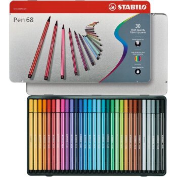 Premium-Filzstift - STABILO Pen 68 - 30er Metalletui -...