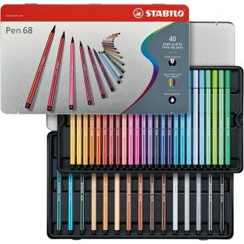 Premium-Filzstift - STABILO Pen 68 - 40er Metalletui -...