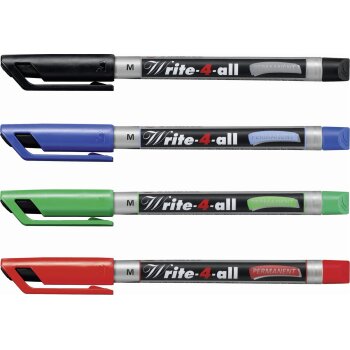 Permanent-Marker - STABILO Write-4-all - medium - 4er Pack - blau, rot, grün, schwarz