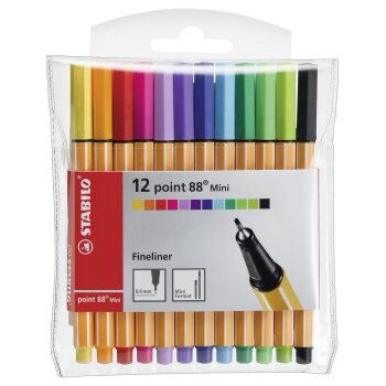 STABILO point 88 Mini fineliner - 12 rôznych farieb