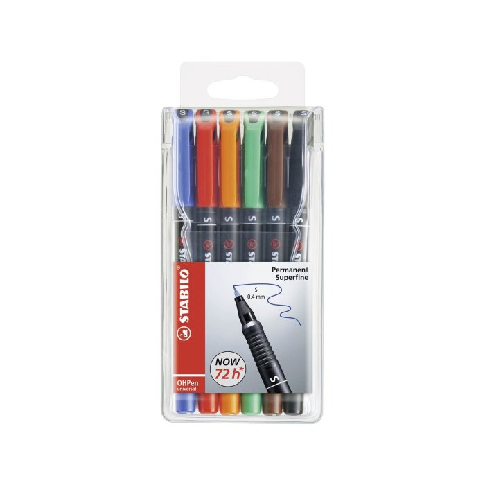 STABILO OHPen universal - fóliové pero - permanentné - veľmi jemný hrot - 6 ks - v rôznych farbách