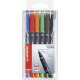 Folienstift - STABILO OHPen universal - permanent superfein - 6er Pack - mit 6 verschiedenen Farben