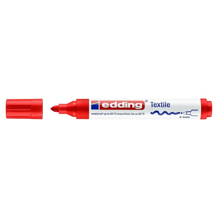 edding 4500 textilný popisovač - červený