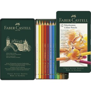 FABER-CASTELL Buntstifte POLYCHROMOS, 12er Metalletui