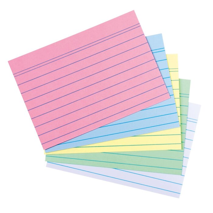 herlitz kartotékové / indexové kartičky - A7 - 200 ks - linajkové - rôzne farby + biela