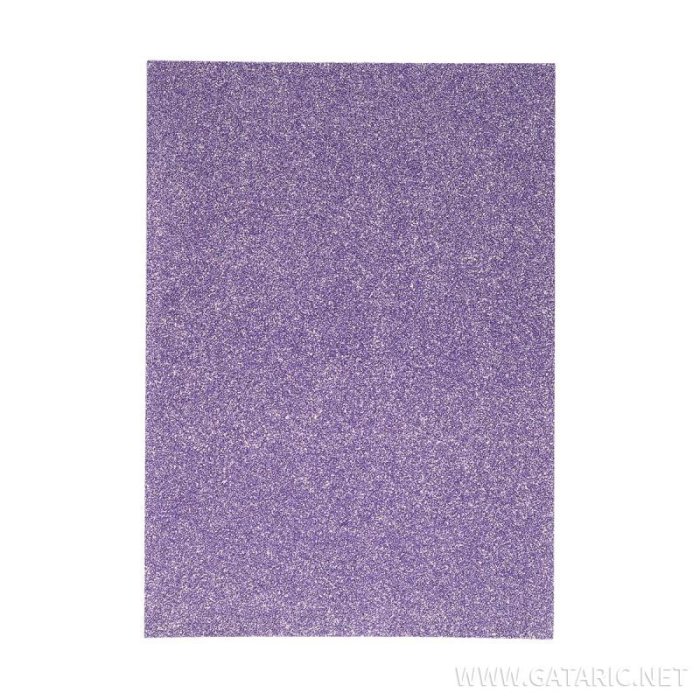 SPIRIT mosgumi / gumový papier trblietavý, A4, samolepiaci - bledofialový