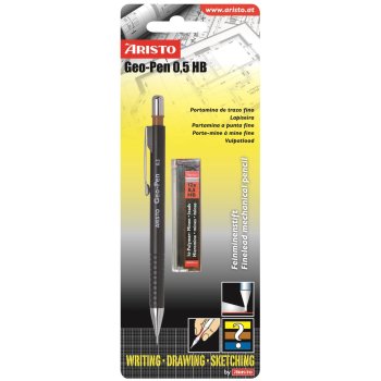 ARISTO Feinminenstift Geo-Pen 0.5 schwarz inkl. Ersatzminen