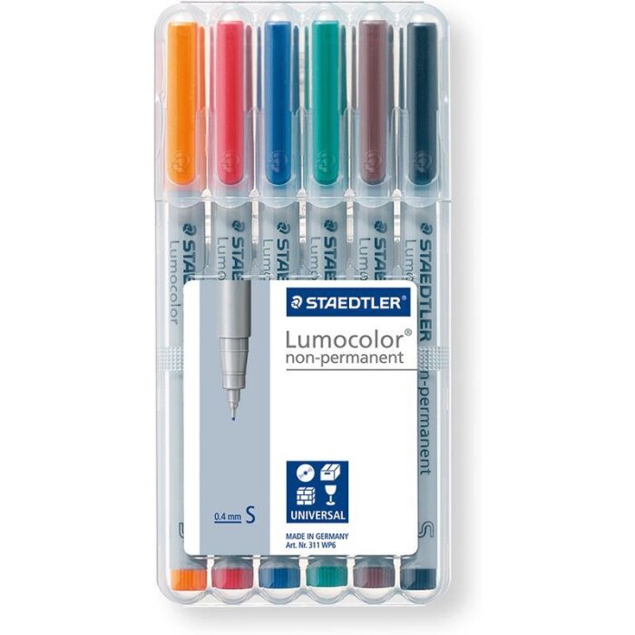 STAEDTLER Lumocolor 311 nepermanentný univerzálny popisovač 0,4 mm - 6 ks v boxe