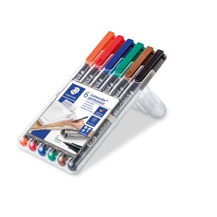 STAEDTLER Lumocolor 313 permanentný univerzálny popisovač 0,4 mm - 6 ks v boxe