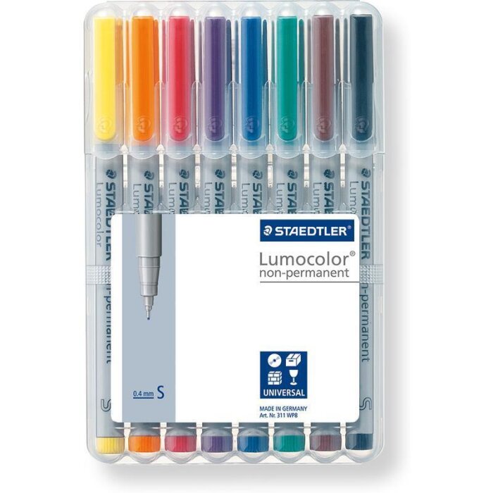 STAEDTLER Lumocolor 311 nepermanentný univerzálny popisovač 0,4 mm - 8 ks v boxe