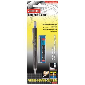 ARISTO Feinminenstift Geo-Pen 0.7 schwarz inkl. Ersatzminen