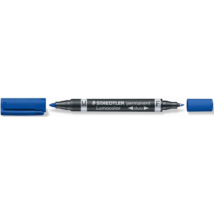 STAEDTLER Lumocolor 348 duo univerzálny popisovač - modrý