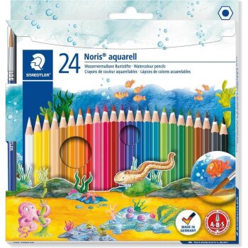 STAEDTLER Noris 144 aquarell Buntstifte 24er Kartonetui +...