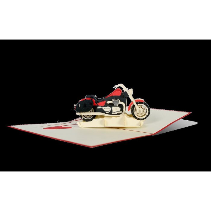 Skladacia blahoprajná karta „motocykel“