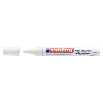 edding 750 lesklý lakový  popisovač - biely