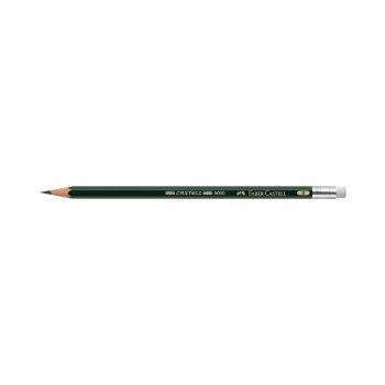 FABER-CASTELL Bleistift CASTELL 9000 mit Radierer B