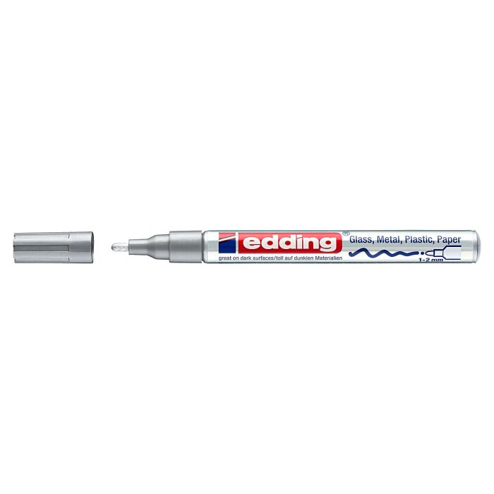 edding 751 lesklý lakový popisovač - strieborný