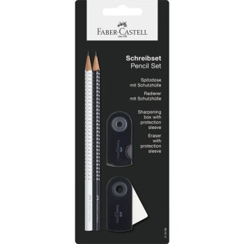 FABER-CASTELL Schreibset 4-teilig SPARKLE weiß/schwarz