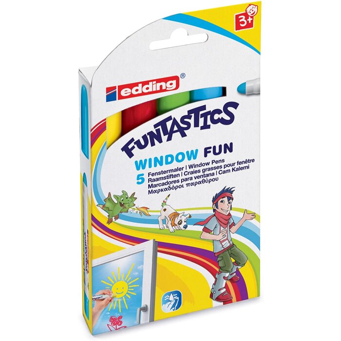 edding Funtastics Window Fun popisovače na okná - 5 ks súprava