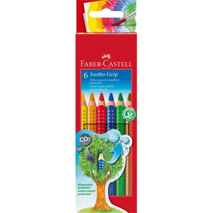 FABER-CASTELL trojhranné farbičky Jumbo GRIP - 6 rôznych farieb