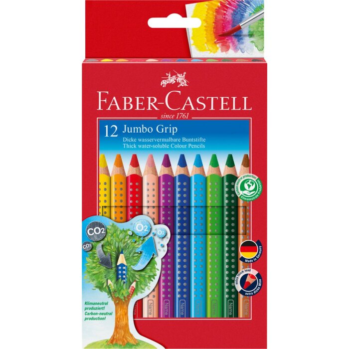 FABER-CASTELL trojhranné farbičky JUMBO GRIP - 12ks - rôzne farby