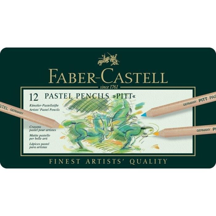 FABER-CASTELL farbičky PITT PASTELL - 12 ks v kovovom puzdre