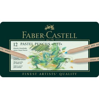 FABER-CASTELL farbičky PITT PASTELL - 12 ks v kovovom puzdre