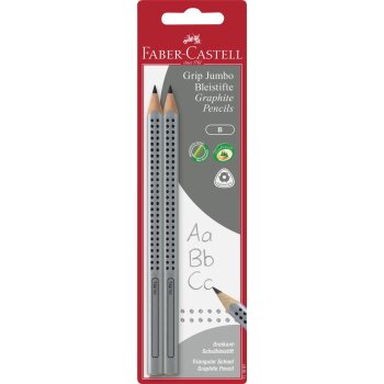 FABER-CASTELL ceruzka Jumbo GRIP - B - strieborná...