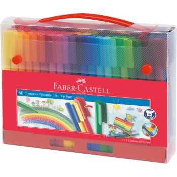 FABER-CASTELL Fasermaler CONNECTOR PEN, 60er Koffer