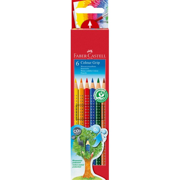FABER-CASTELL Dreikant-Buntstifte Colour GRIP, 6er Etui