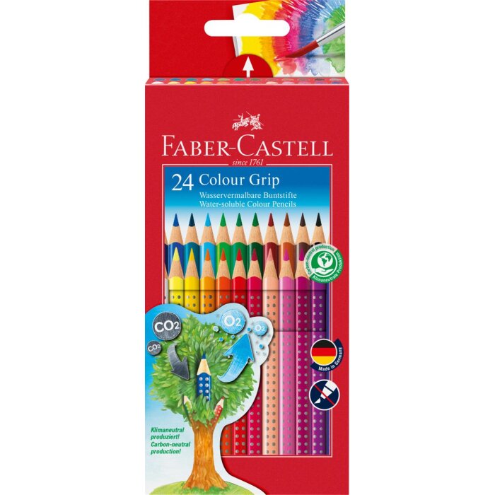FABER-CASTELL trojhranné farbičky - Colour GRIP - 24 rôznych fareb