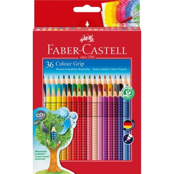 FABER-CASTELL Dreikant-Buntstifte Colour GRIP, 36er Etui